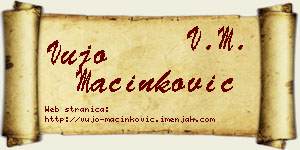 Vujo Mačinković vizit kartica